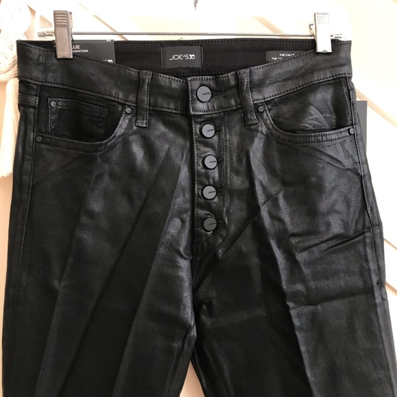 NWT Joe’s Jeans Callie Black Coated Denim High Rise Bootcut Crop Pants 28 & 30 - Picture 7 of 16